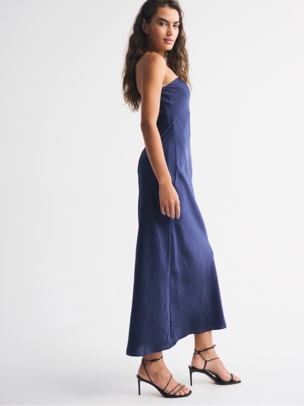Julia Strapless Scarf Navy Blue Maxi Dress - Picture 3 of 4